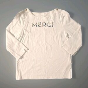 Janie‎ and Jack Merci Tee Buttons At Shoulder, 3/4 Sleeve, Size 12